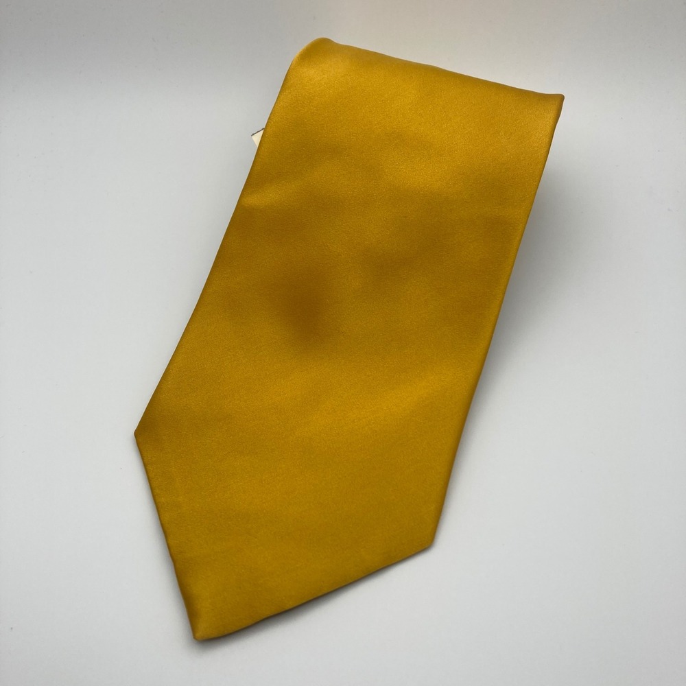 Franco Studio 1100‎ Gold Silk Necktie Luxury Italian Designer Mens Tie